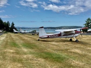 Planes waiting on the Blakely airstrip